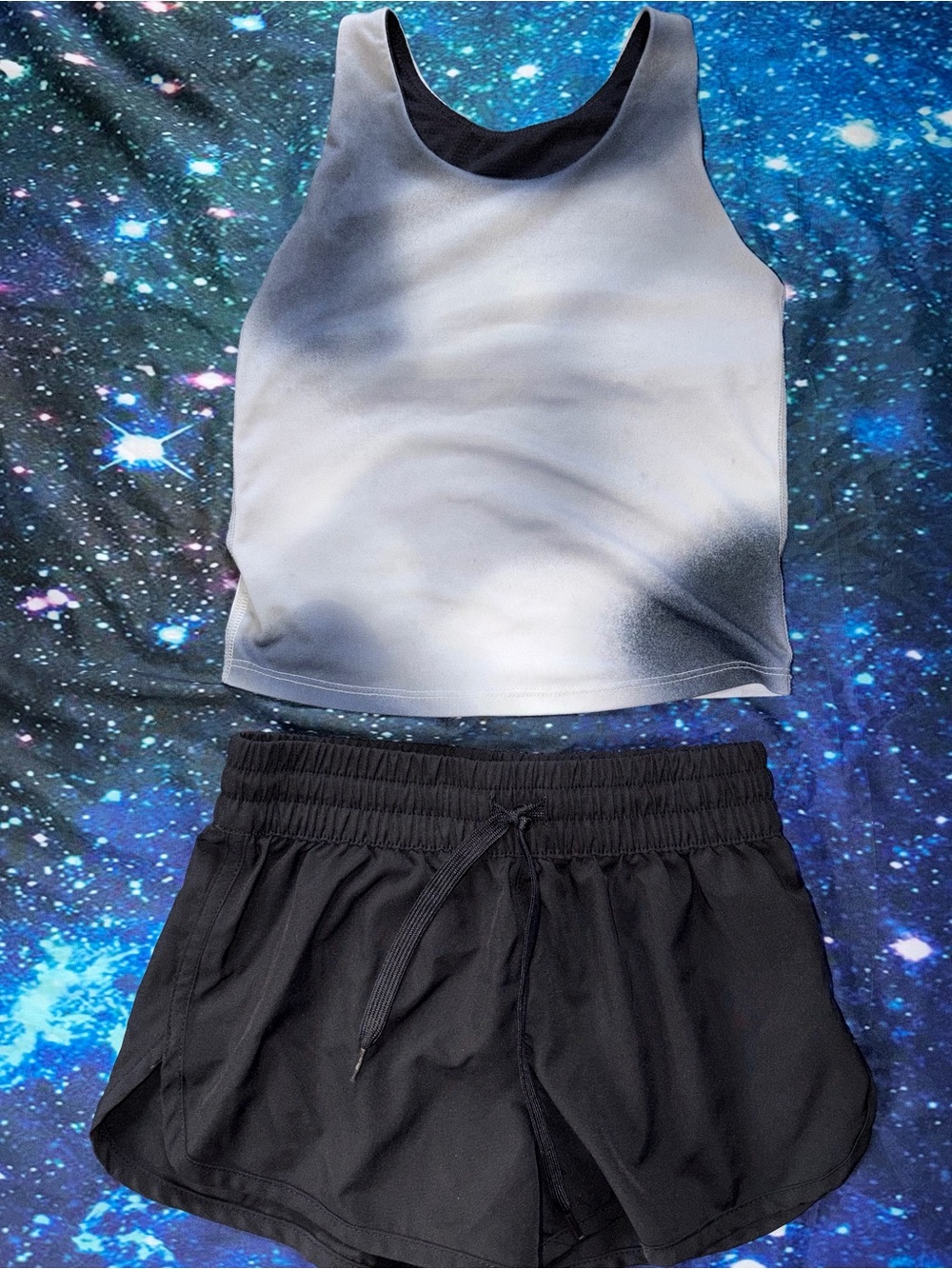 Girls Black Tank Top and Black Shorts Matching Set